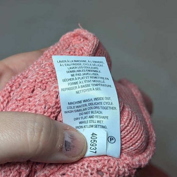 Reitmans The Classic 100% Cotton Coral Knit 3/4 Sleeve Sweater Top Woman  Small - Picture 9 of 9